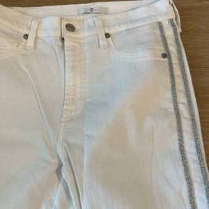 7 for all mankind white skinny jeans